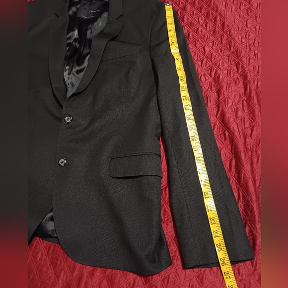 ZARA BLACK TAG by Zara Man Blazer Jacket Black Sz46 Slim Suit Two Button - Picture 6 of 13